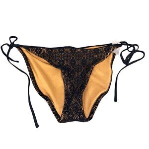 Mossimo Hipster Bikini Lace Large Black Bathing Suit Swimwear Beach Pool